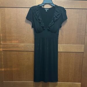 BCX Black Midi Dress with Ruffle Detail